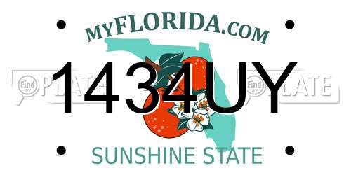 1434UY Florida License Plate