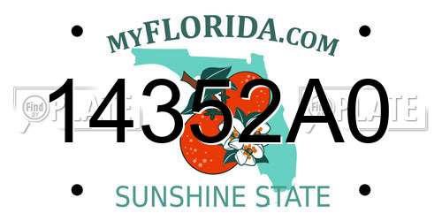 14352A0 Florida License Plate
