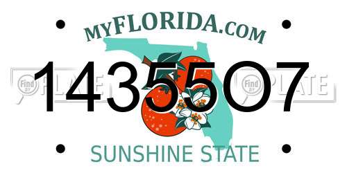 14355O7 Florida License Plate