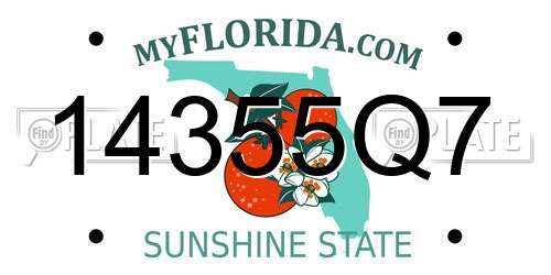 14355Q7 Florida License Plate
