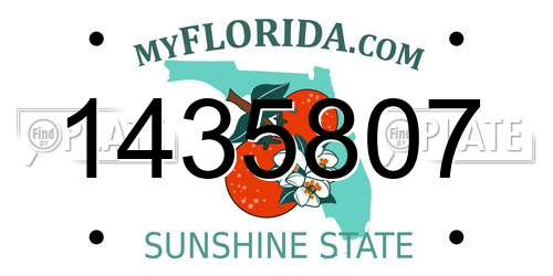 1435807 Florida License Plate