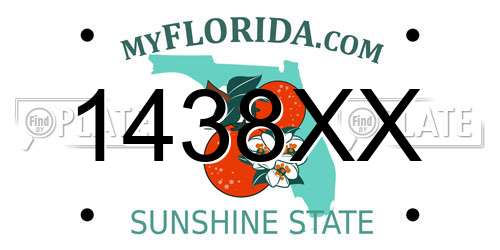 1438XX Florida License Plate