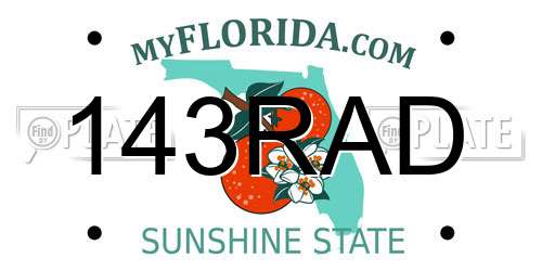 143RAD Florida License Plate