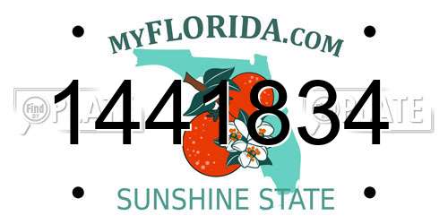 1441834 Florida License Plate