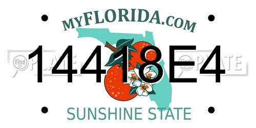 14418E4 Florida License Plate
