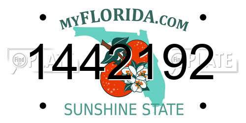 1442192 Florida License Plate