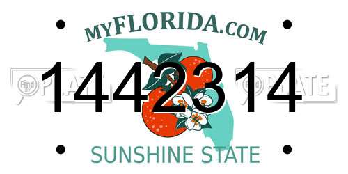 1442314 Florida License Plate