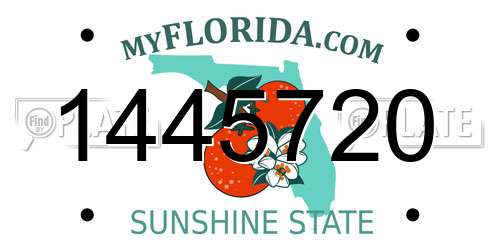 1445720 Florida License Plate