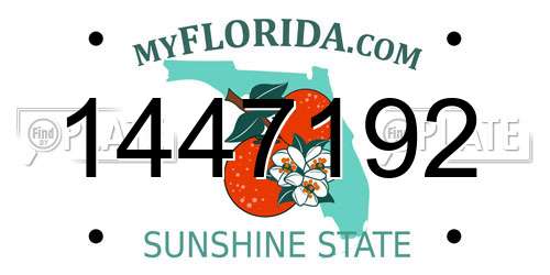 1447192 Florida License Plate