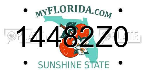 14482Z0 Florida License Plate