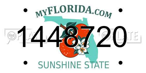 1448720 Florida License Plate