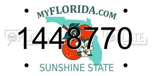 1448770 Florida License Plate