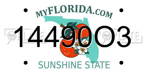 14490O3 Florida License Plate