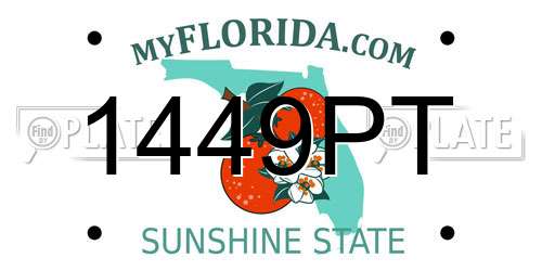 1449PT Florida License Plate