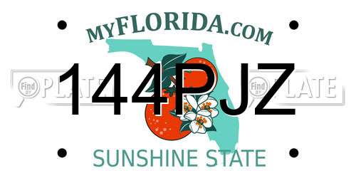144PJZ Florida License Plate