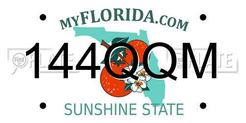 144QQM Florida License Plate
