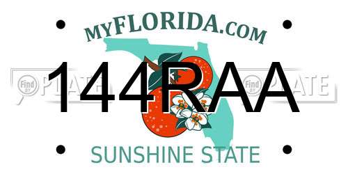 144RAA Florida License Plate