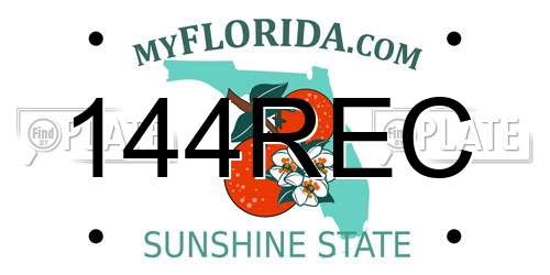 144REC Florida License Plate