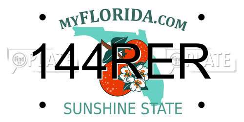 144RER Florida License Plate