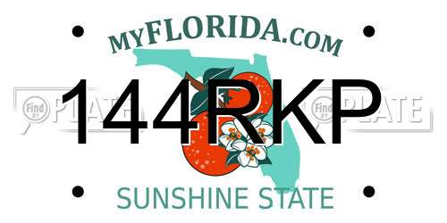 144RKP Florida License Plate