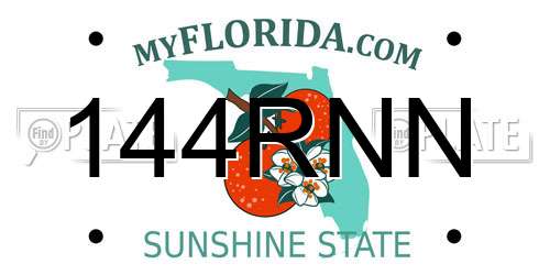 144RNN Florida License Plate