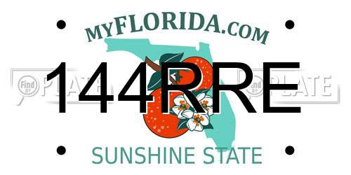 144RRE Florida License Plate