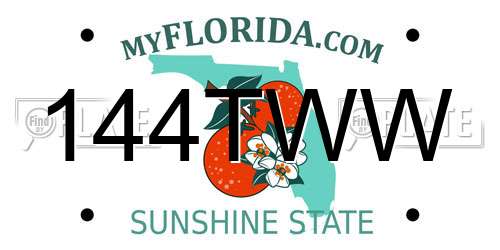 144TWW Florida License Plate