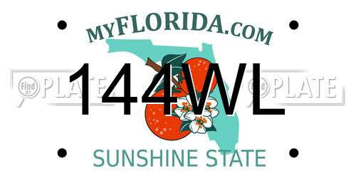 144WL Florida License Plate