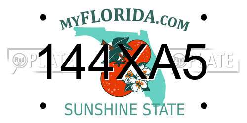 144XA5 Florida License Plate