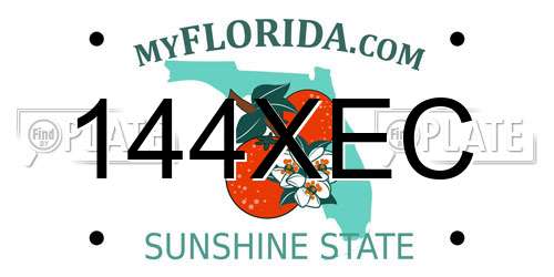 144XEC Florida License Plate