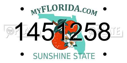 1451258 Florida License Plate