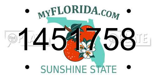 1451758 Florida License Plate