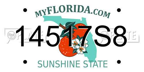 14517S8 Florida License Plate