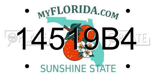 14519B4 Florida License Plate