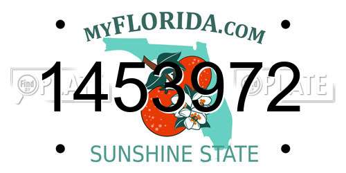 1453972 Florida License Plate