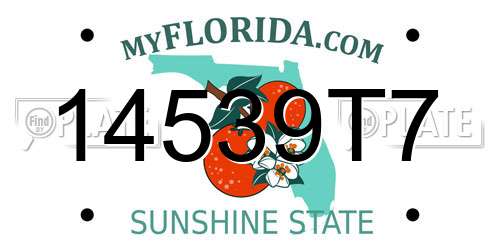 14539T7 Florida License Plate