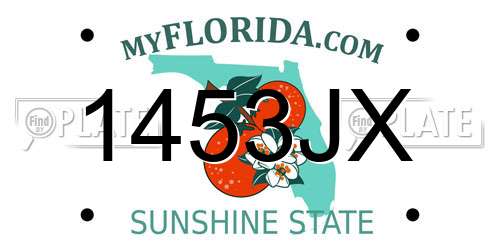 1453JX Florida License Plate