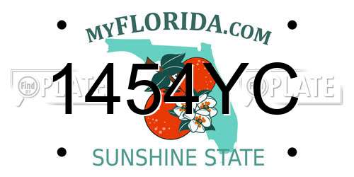 1454YC Florida License Plate