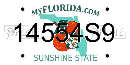 14554S9 Florida License Plate