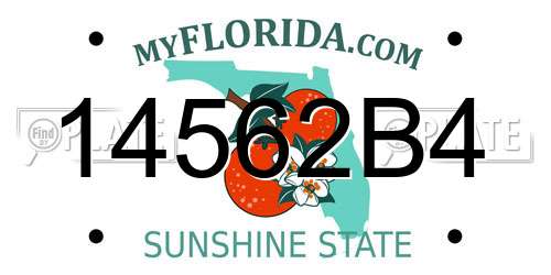 14562B4 Florida License Plate