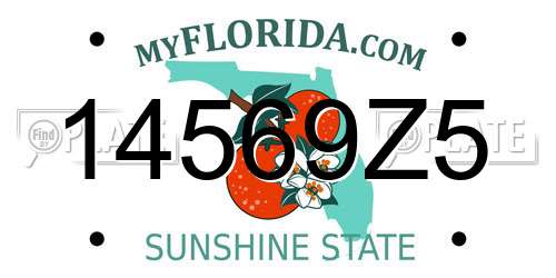 14569Z5 Florida License Plate