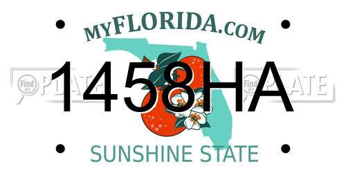 1458HA Florida License Plate