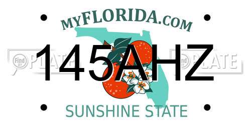 145AHZ Florida License Plate