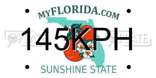 145KPH Florida License Plate