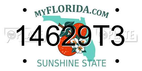 14629T3 Florida License Plate