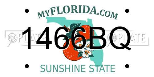 1466BQ Florida License Plate