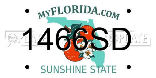 1466SD Florida License Plate