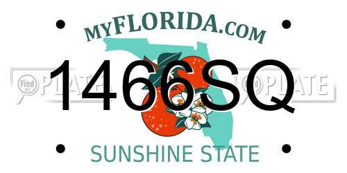 1466SQ Florida License Plate
