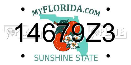 14679Z3 Florida License Plate