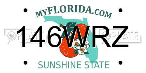 146WRZ Florida License Plate